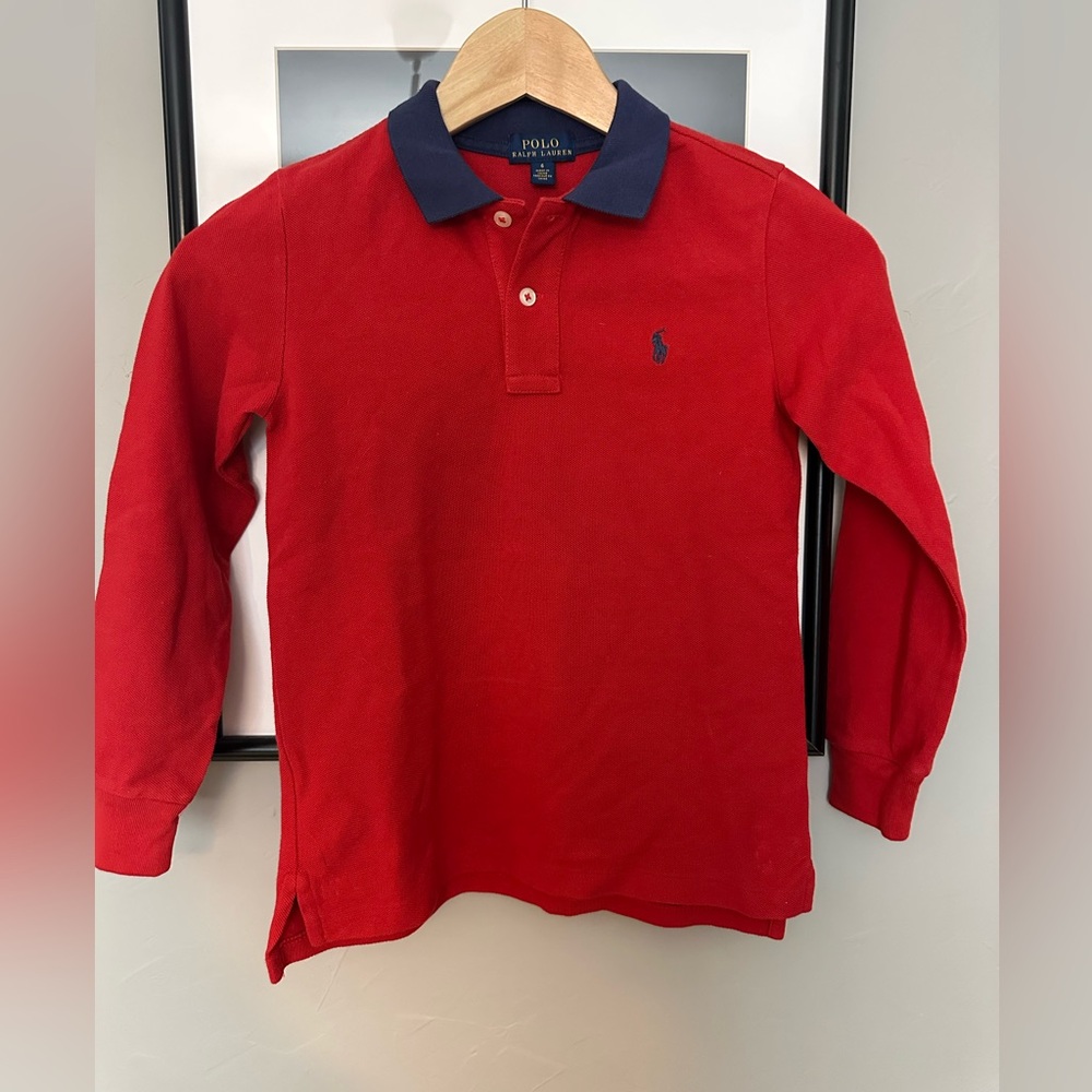 Ralph Lauren long sleeve boys polo size 6 - Picture 2 of 2
